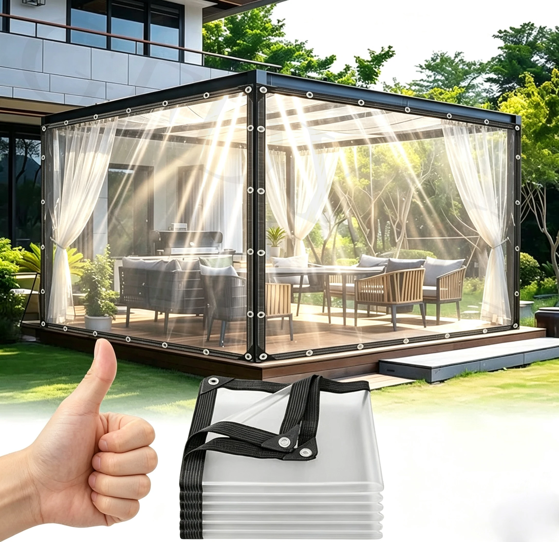 Transparent tarps, transparent waterproof tarpsideal for outdoor gardening, camping, greenhouses, garden sheds, chicken coops,