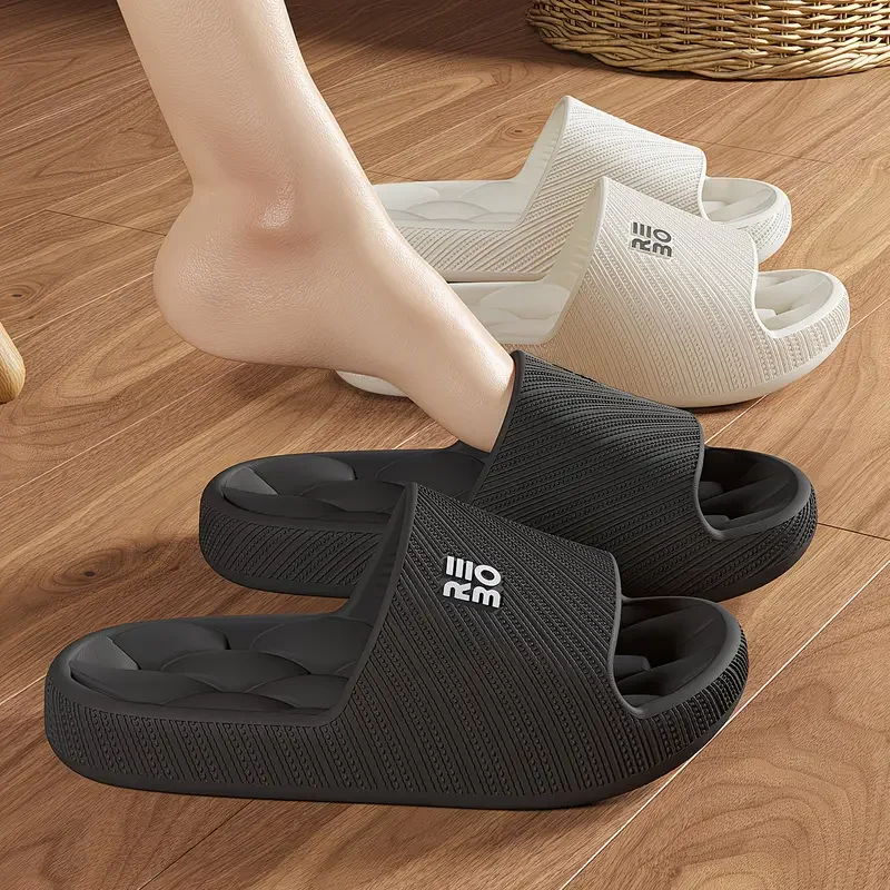 Claquettes Femme Couple Motif Lettres EVA Orifices drainage séchage rapide anti odeur antidérapant Salle de Bain Maison Sport