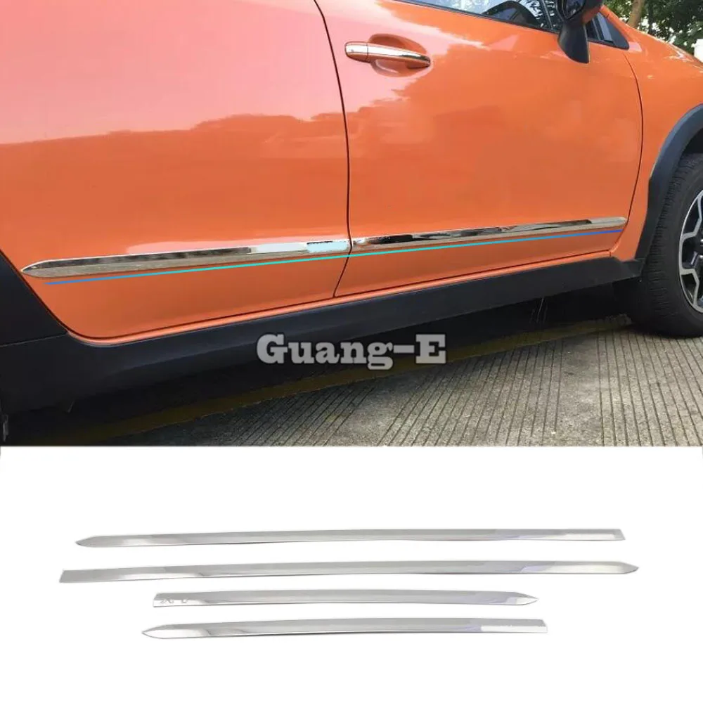 For Subaru XV 2012 2013 2014 2015 2016 2017 Car Cover Stainless Steel/ABS Side Door Body Trim Frame Stick Strip Streamer Molding