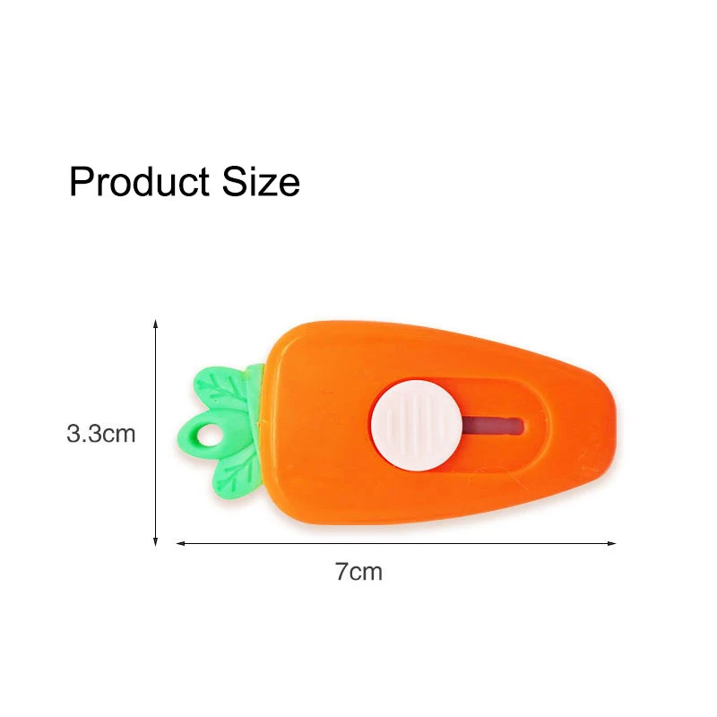 Mini Kawaii Carrot Shaped Unbox Tools Portable Pocket Retractable Utility Knife Box Cutter School Stationery with Keychain Hole
