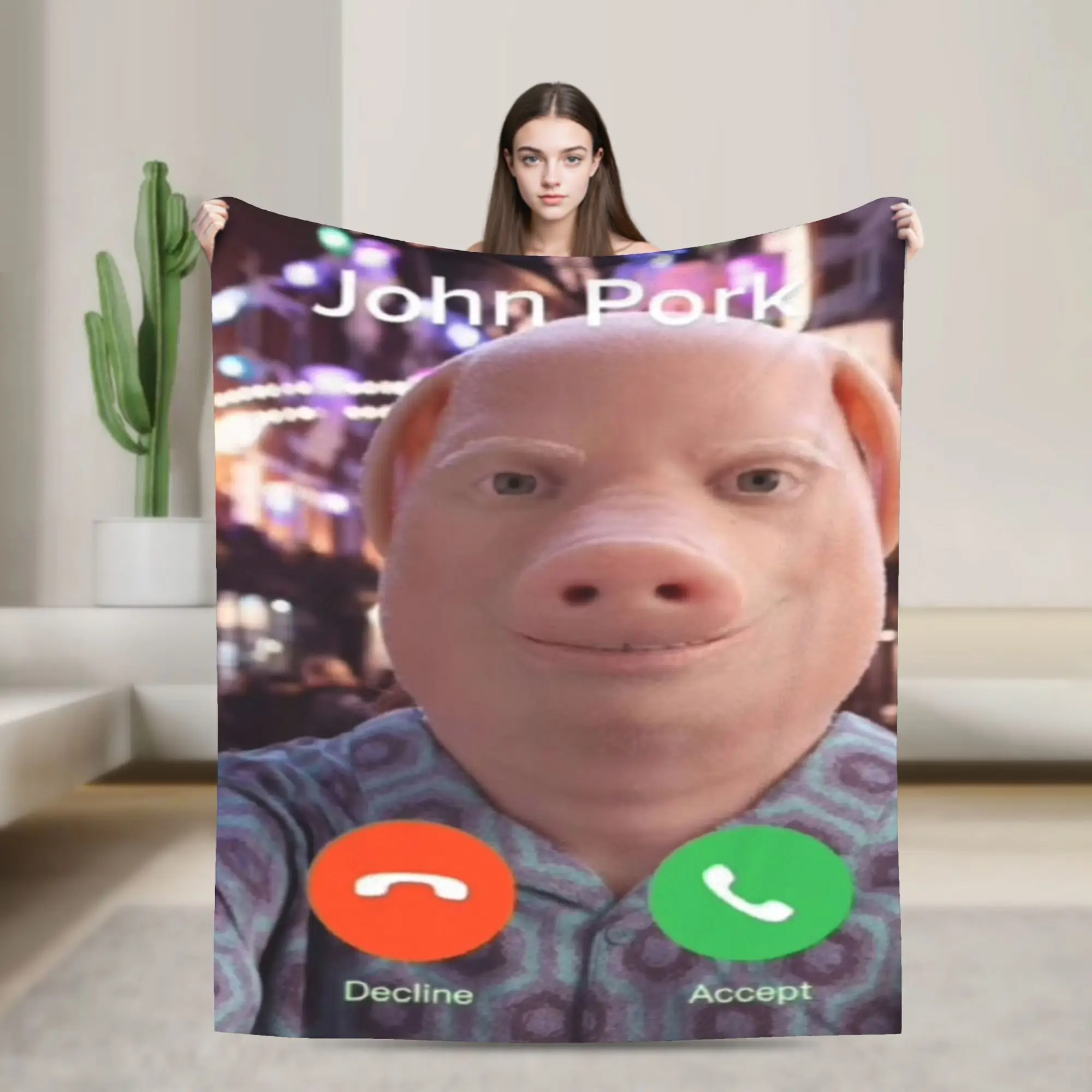 John Pork is calling Accessories Blankets Soft Fleece  Throw Blankets Comfortable Bedspread