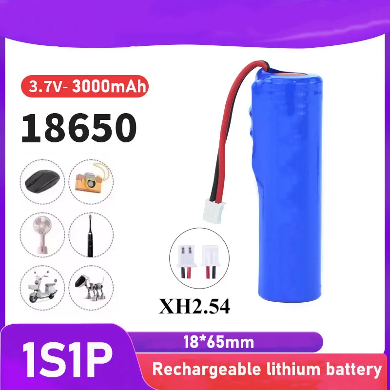 2025 جديد سمّاعات بلوتوث بطارية الطوارئ 3.7 فولت 3AH 18650 1S1P LED ليثيوم أيون قابلة للشحن لتقوم بها بنفسك كابل Enjacket XH2.54 #2