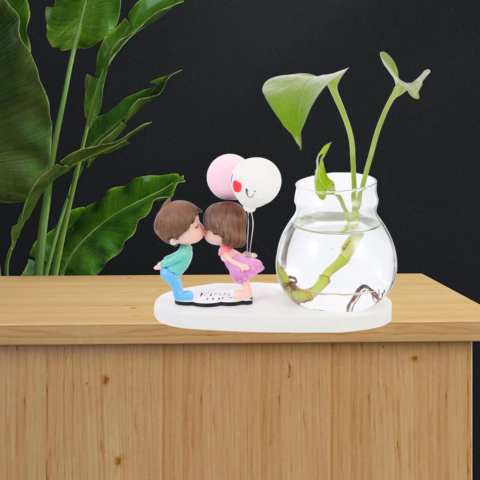 

plant propagation station Home Glass Vase Flower Planter Home Vase Decoration Small Glass Vase Resin Couple Decor