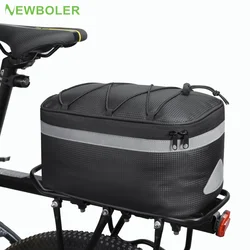 8L Bicycle Rear Seat Bag Bike Rack Bag Trunk Pannier Cycling Saddle Bags Large Capacity Waterproof Travel Bag With Rain Cover