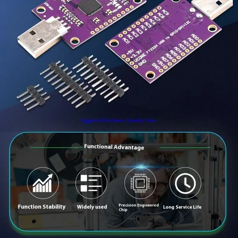 E28D Plugs And Play USB To I2C Converters 12Mbps UART Speed USB to UART/FIFO SPI/I2C Module For DIY Projects Applications