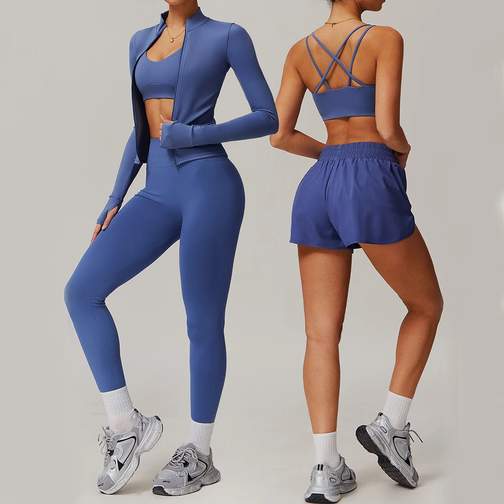 

Seamless Yoga Suit Women's Sports Bra Top High Waist Leggings Shorts Tracksuits 2PCS Gym Set Fitness Workout Clothes Sportswear