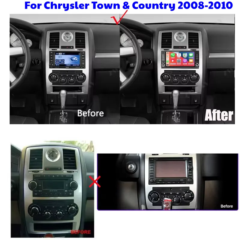 

7" Android 15 For Chrysler Town & Country 2008-2010 Carplay Auto Car Radio 6GB+128GB Multimedia Player 2Din Autoradio Stereo