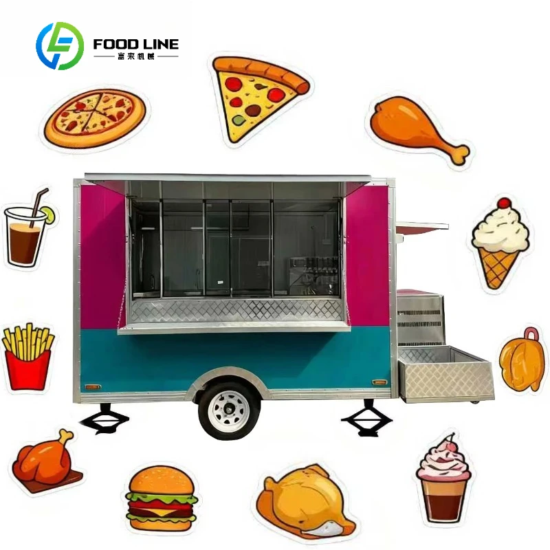 Equipped Mobile Concession Food Trailer for Pizza Taco Ice Cream BBQ Featuring Kitchen for Candy and Chips Customized