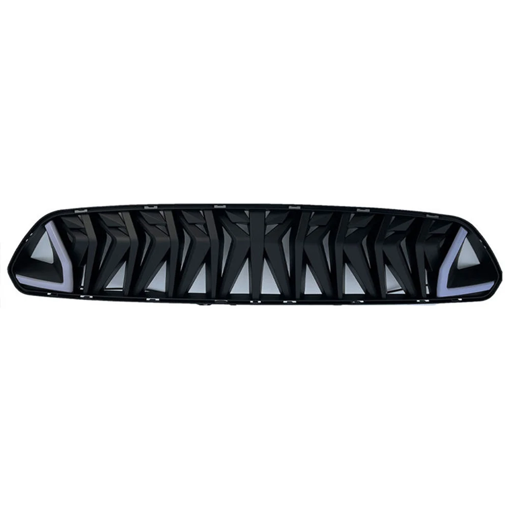 For Ford Mustang 2018-2022 Modified Grille Trim Racing Grills Car Accessories ABS Front Mash Grill Upper Grid With LED Light