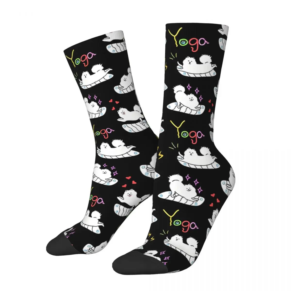 Yoga Samoyed Samoyed Dog Sock Printed Man Polyester