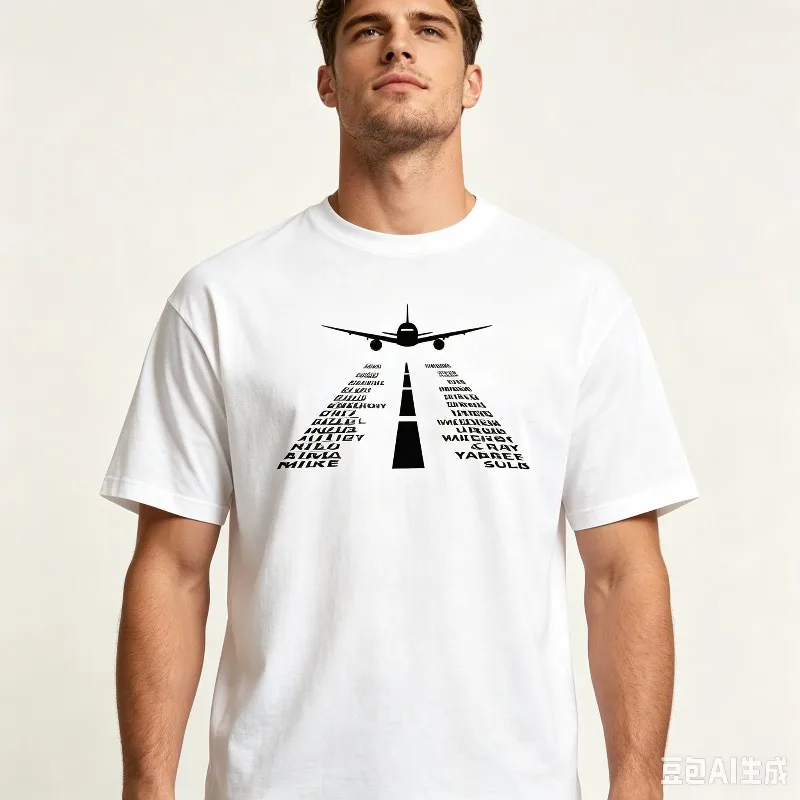 Airplane Runway City List Graphic T-Shirt Modal Soft Crewneck Travel Pilot Airport Lover  Weekend Hangout Daily Outing Print Tee