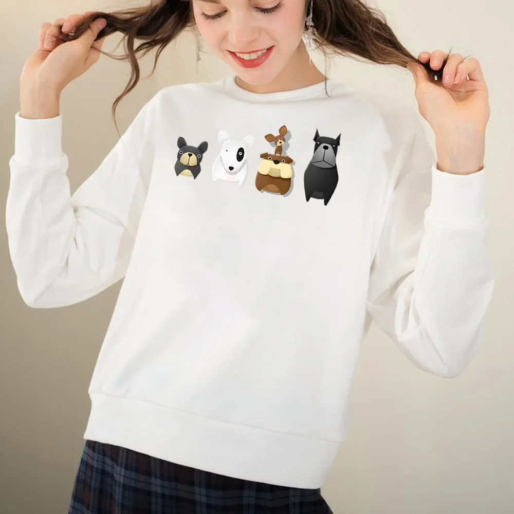 2023 Fashion Korean Sweet Women Sweatshirts O-Neck Pullovers Cartoon Print Autumn Winter Streetwear Hoodies Clothing Long Sleeve