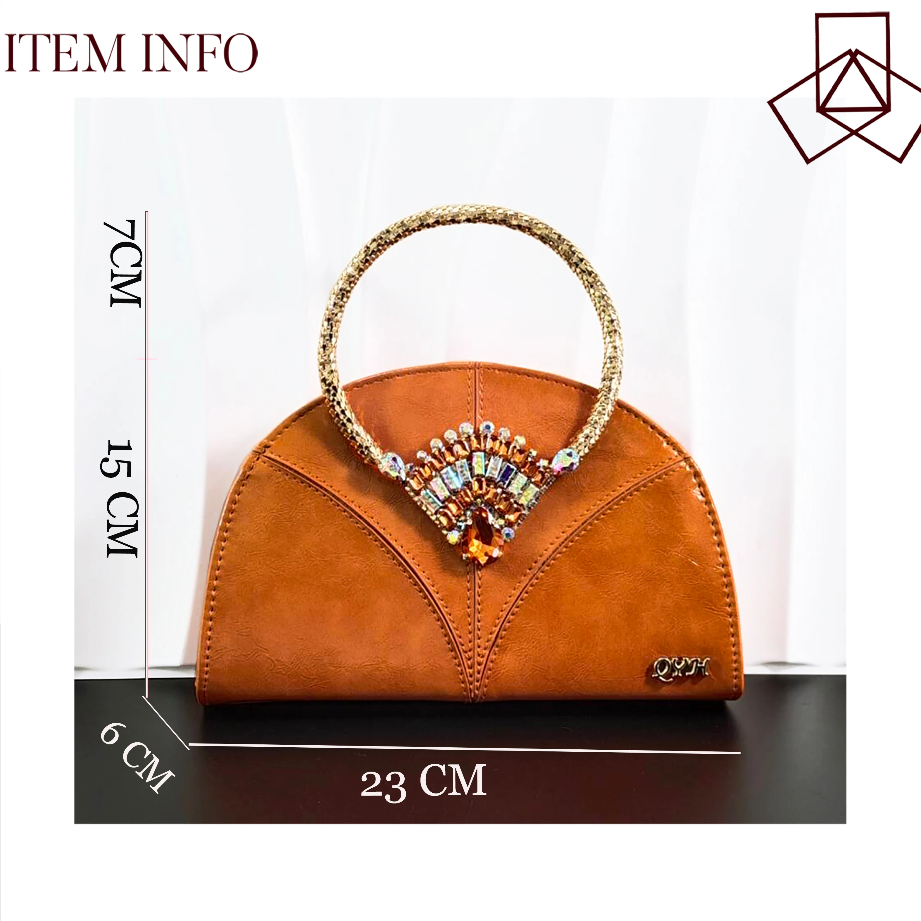 2026 New Orange Peep Toe Heel Shoes and Bag Set Crystal Rhinestone Decor Platform Slingback Heels Elegant Ladies Matching set view 5