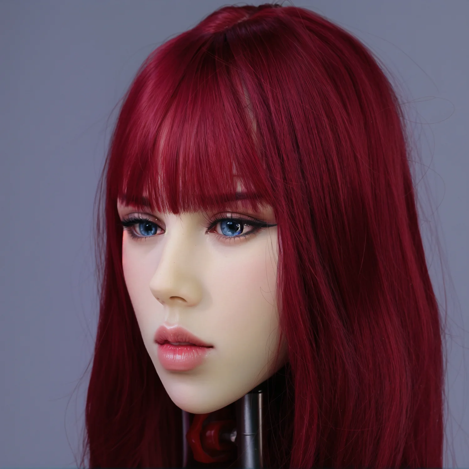 Nowy model głowy TPE, z delikatną i uroczą twarzą, interfejs M16, z peruką i oczami.