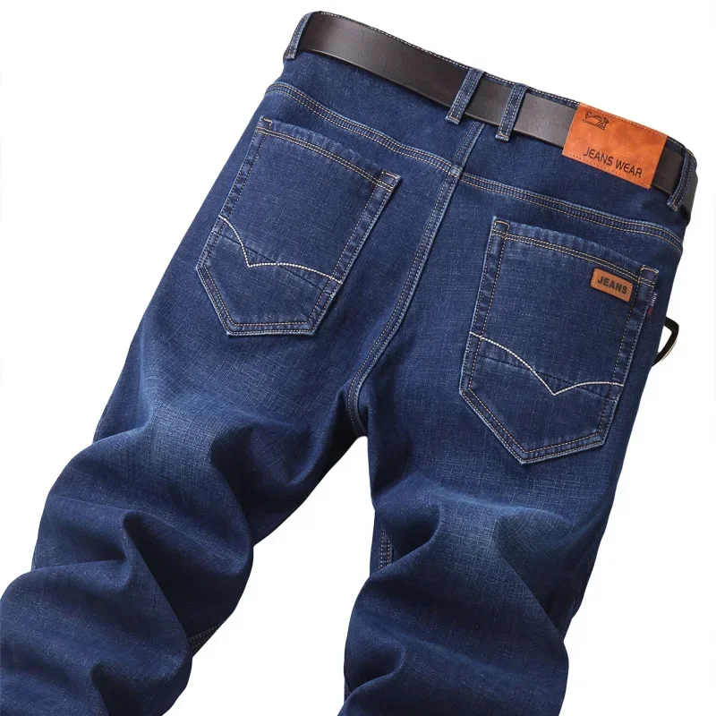 

Jeans Men Loose Straight Stretch Casual Men's Pants Young Middle-aged Business Pants Adult Gentleman Comfortable Loose Advanced