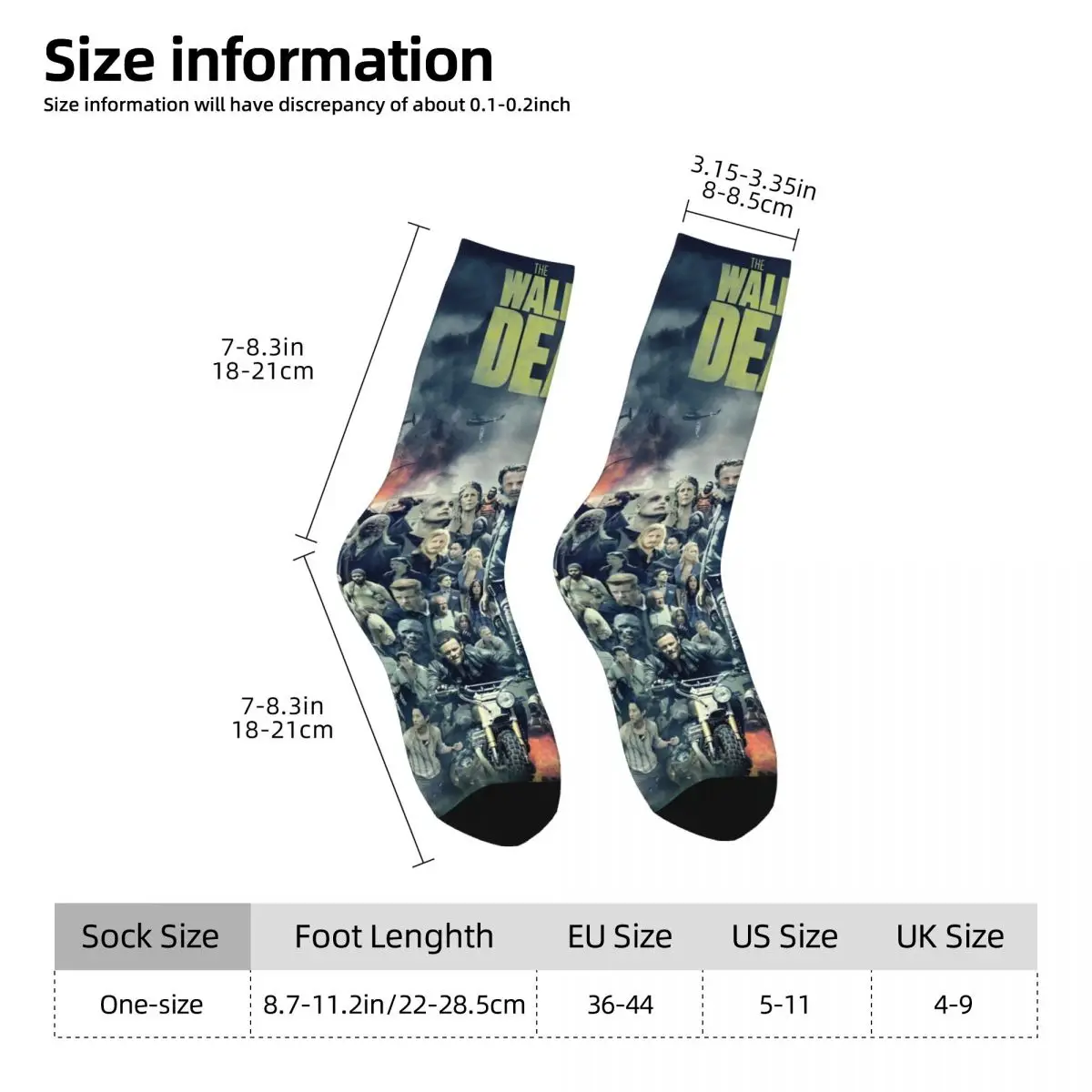 The Walking Dead Socks Casual Stockings Spring Non Slip Men Socks Warm Soft Printed Outdoor Sports Socks