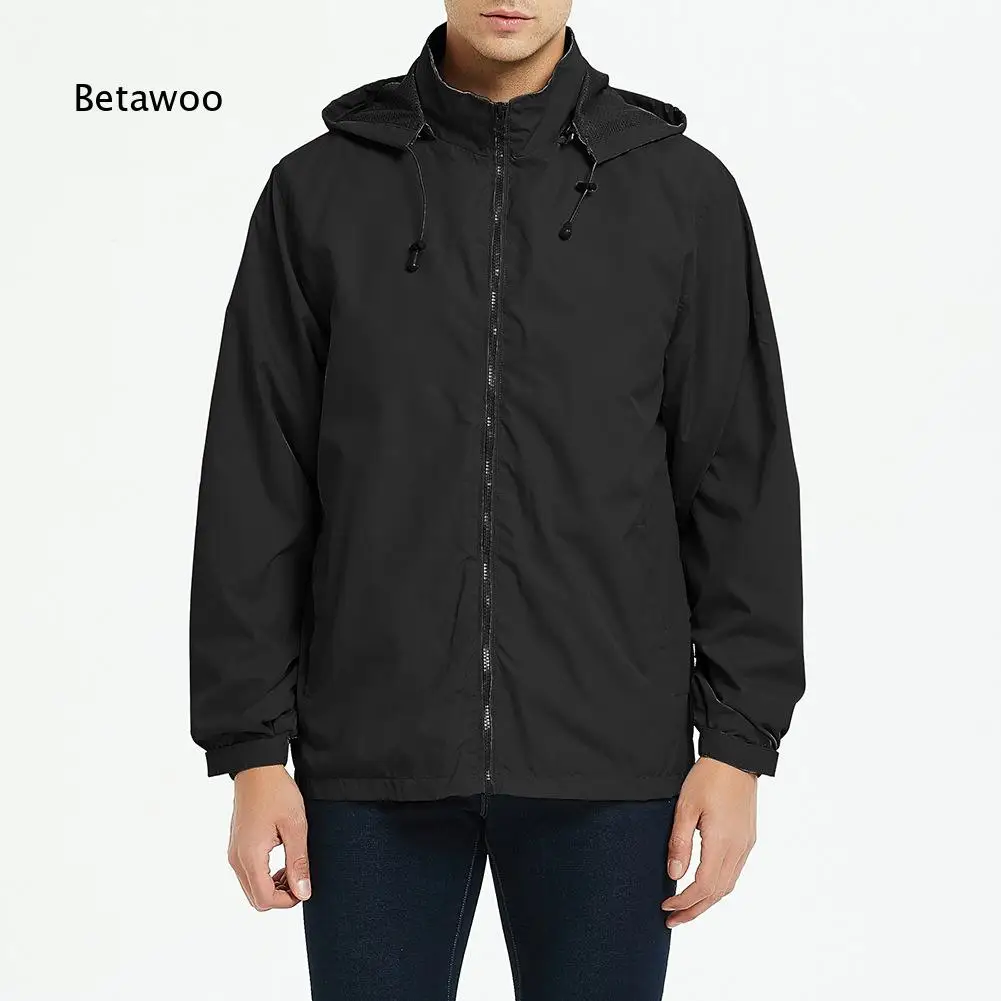 Outdoor Thin Hooded Jacket For Men Wind And Water Resistant Outerwear European And American Style Coat Suitable For Hiking Campi
