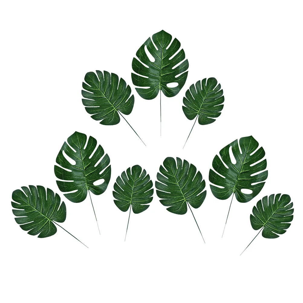 

36 Pcs Monstera Artificial Leaves Decor Green Faux Plants Party nament Home Office Bedroom Living Room Balcony Shelf Counter