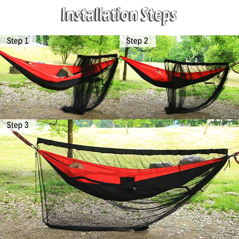 Camping Outdoor Garden Hammock Anti-Mosquito Net Tent Cover For Double Bed Silky  Shelters Accessories Equipment Space Survival