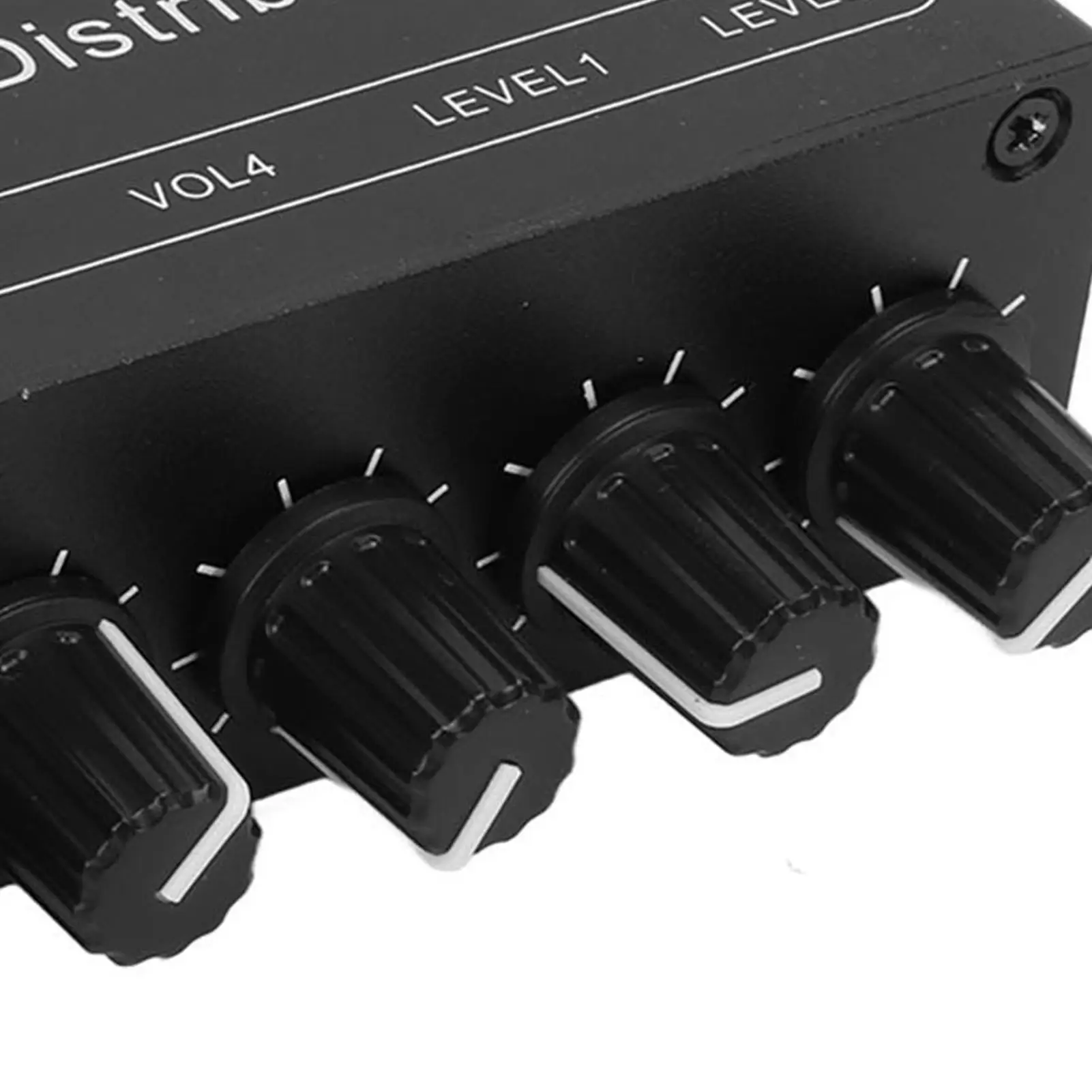 Mini Stereo Audio Splitter Box Preamplifier - 2 Input, 4 Output Headphone Amplifier 3.5mm