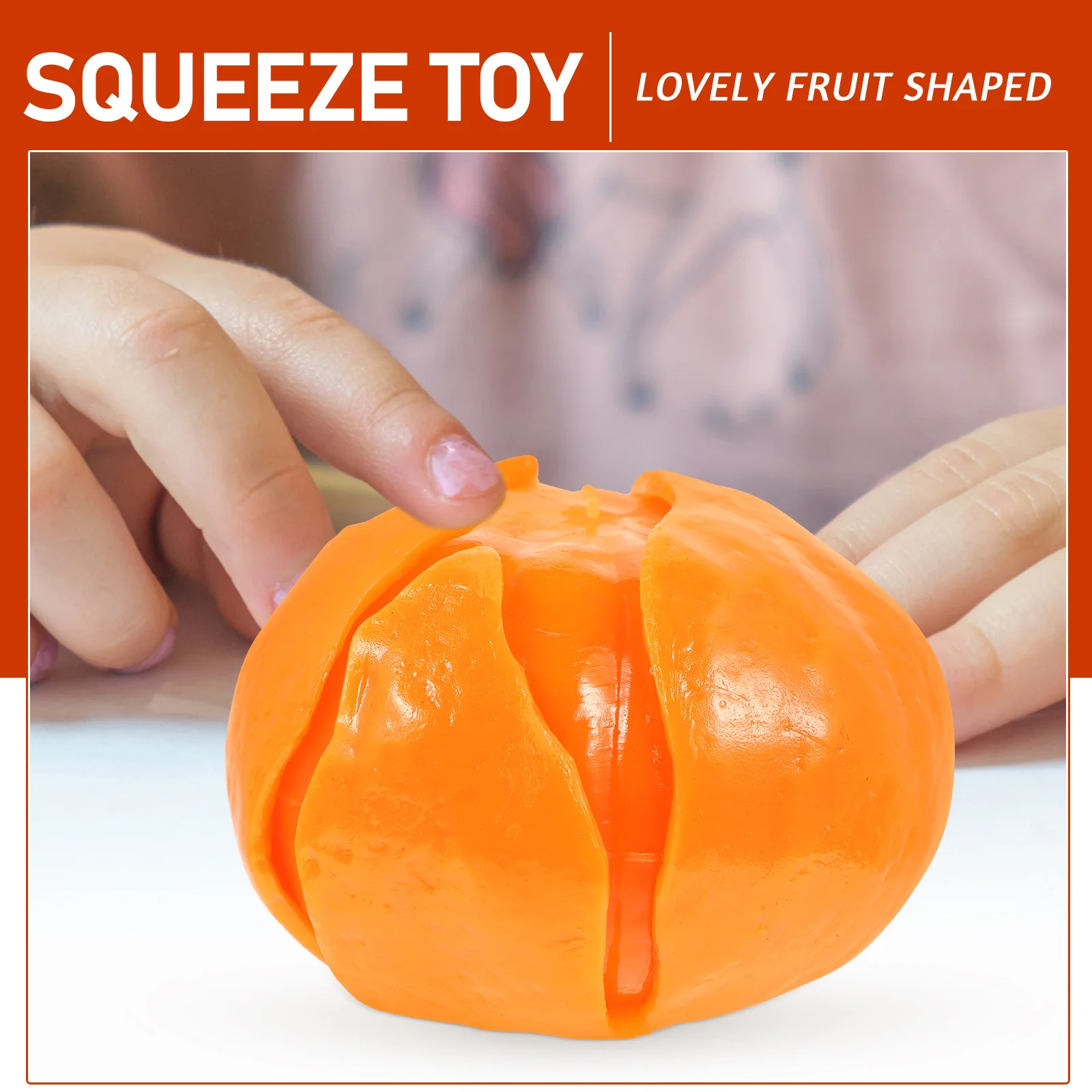 Orange Shape Decompression Toy Anxiety Relief Toy Kitchen Simulation Orange Model Squeeze Toy Orange Shape Decompression Toy