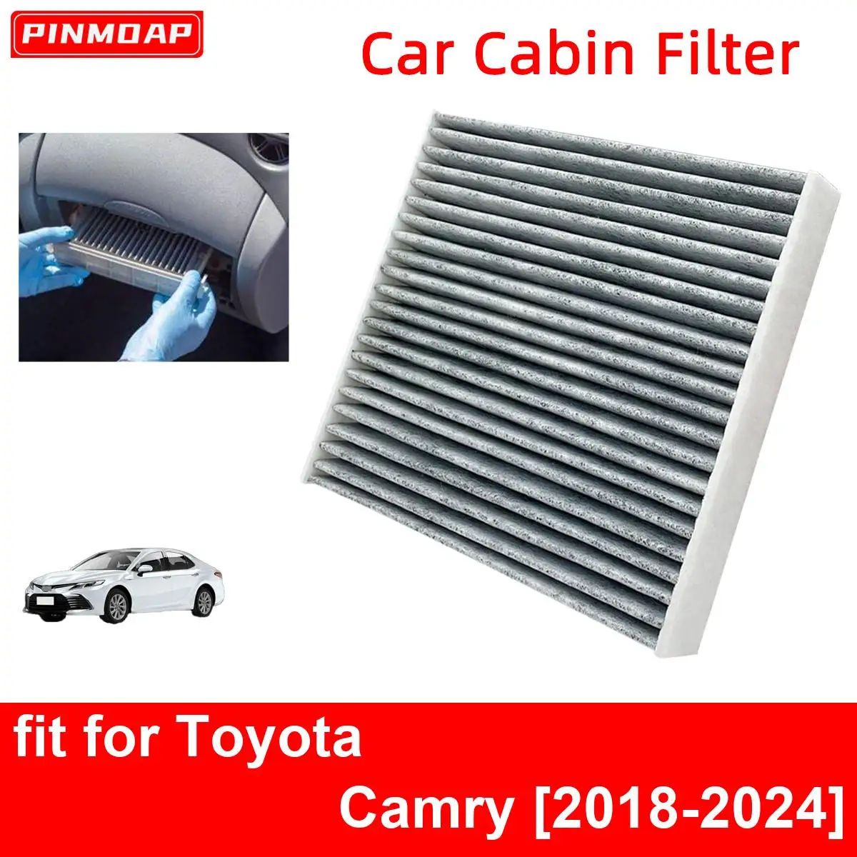 Car Cabin Air Filter for Toyota Camry 2018-2024 Auto Filters Carbon Fiber 2018 2019 2020 2021 2022 2023 2024