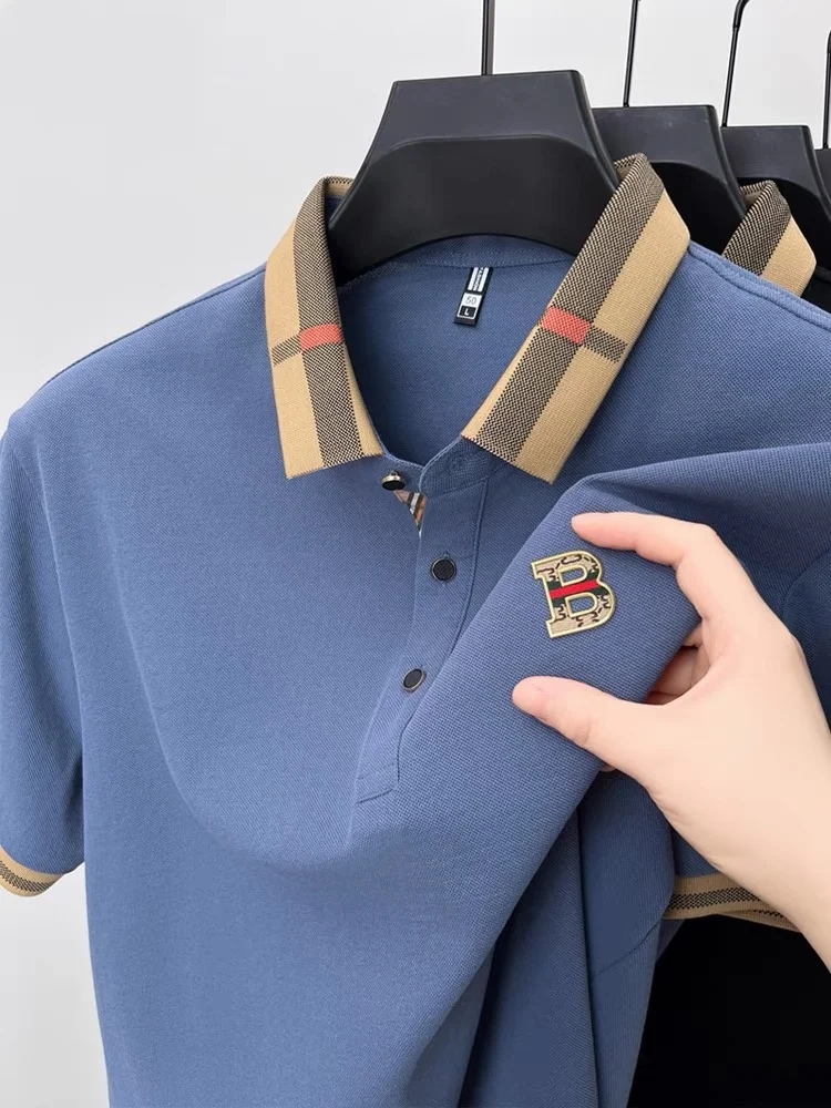 

Luxury brand men's short sleeve summer high-quality exquisite B letter badge embroidered polo shirt high-end golf casual T-shirt