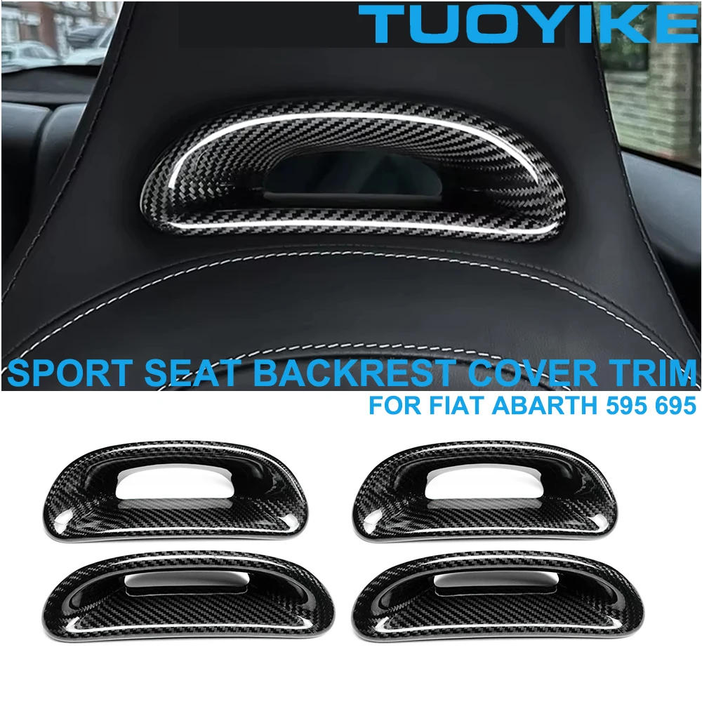 LHD RHD Reale Dry Duro In Fibra di Carbonio Interni Sport Sedile Schienale Decorazione Copertura Telaio Pannello Trim Racing Per Fiat Abarth 595 695