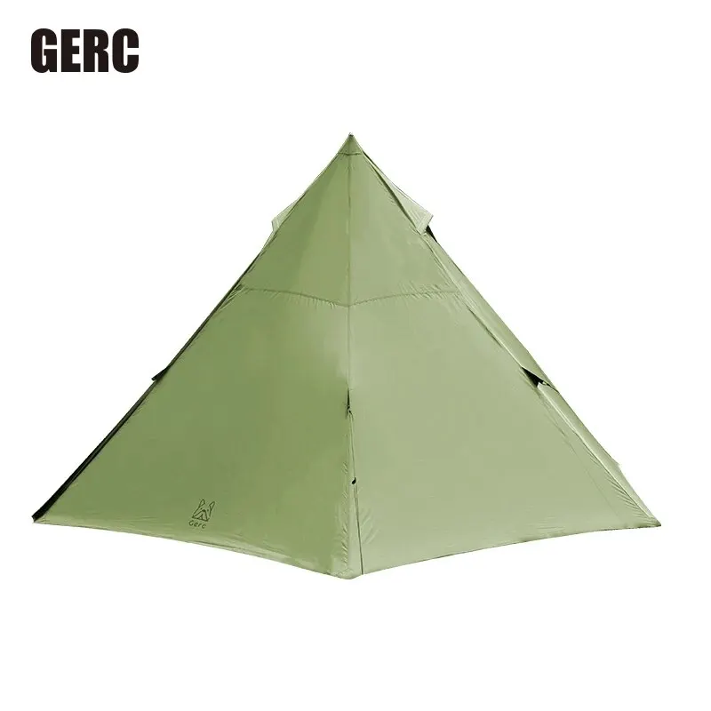 GERC Indian Hexagonal Pyramid Tent Outdoor Camping Camping Portable Foldable Large Thickened Rain Proof