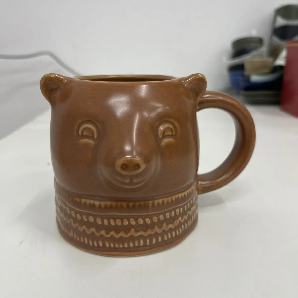 Cartoon Teddy Bear Ceramic Mug, 400ml Household Breakfast Milk Coffee Mugs, Couple Kawaii Cup, Fun and Creative Water Cups Gift
