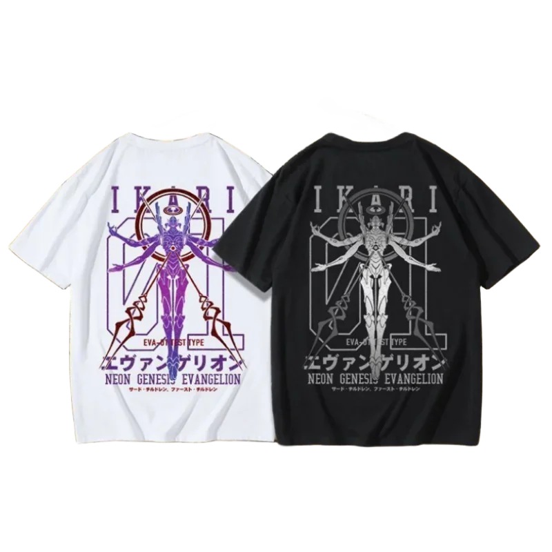Футболка Neon Genesis Evangelion Unit 1 для мужчин и женщин, аниме периферийный мультяшный рисунок, летняя свободная футболка с коротким рукавом и принтом, подарки, оптовая продажа