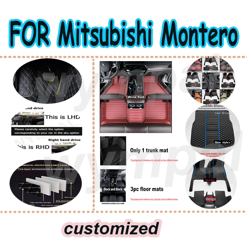 

LUXURY Car Floor Mats For Mitsubishi Montero Outlander Airtrek CU ZE ZF 2001~2006 Car Floor Mats