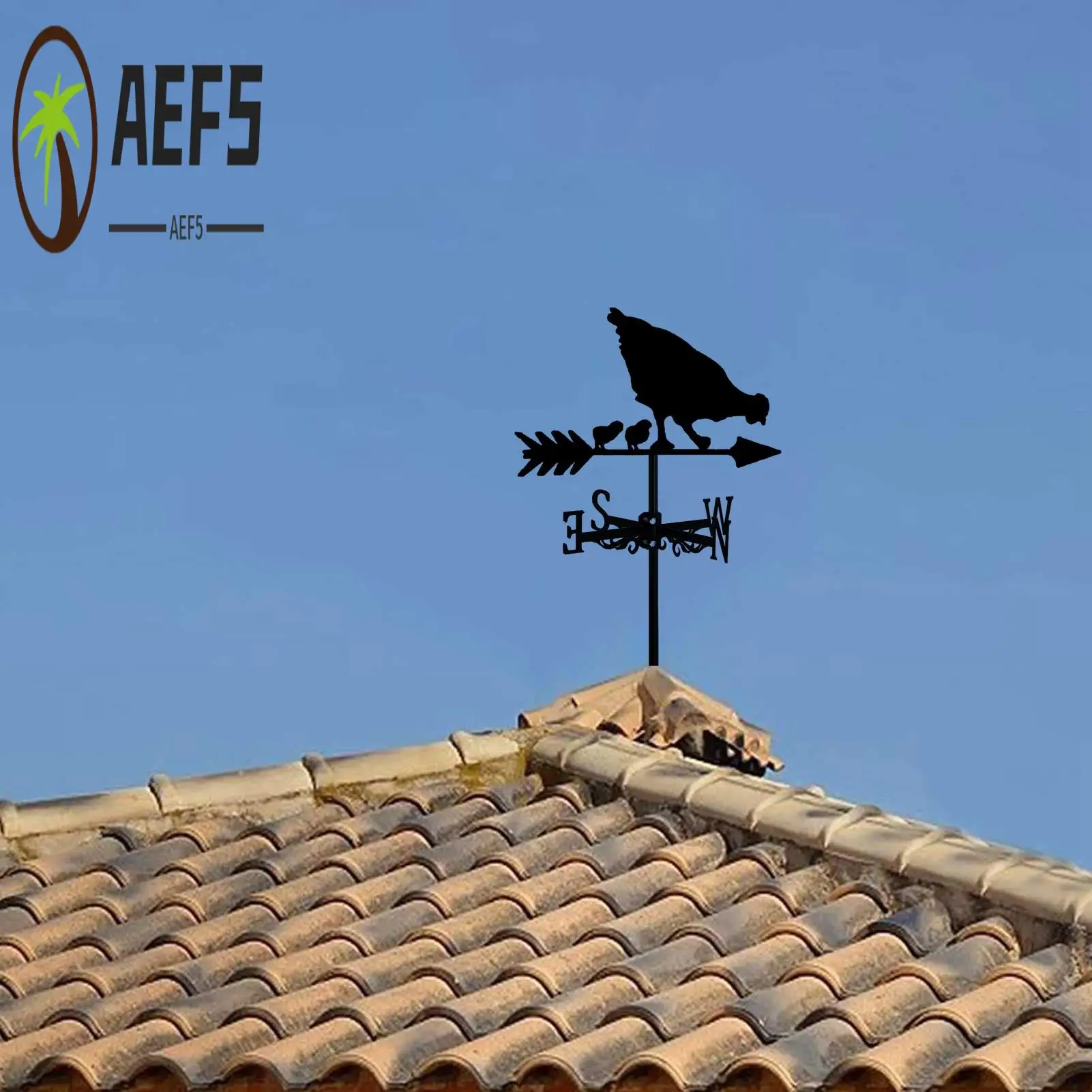 

Флюгер AEF5-Hen And Chicks — силуэт ветра курицы в стиле ретро — декоративный индикатор направления ветра для уличной фермы