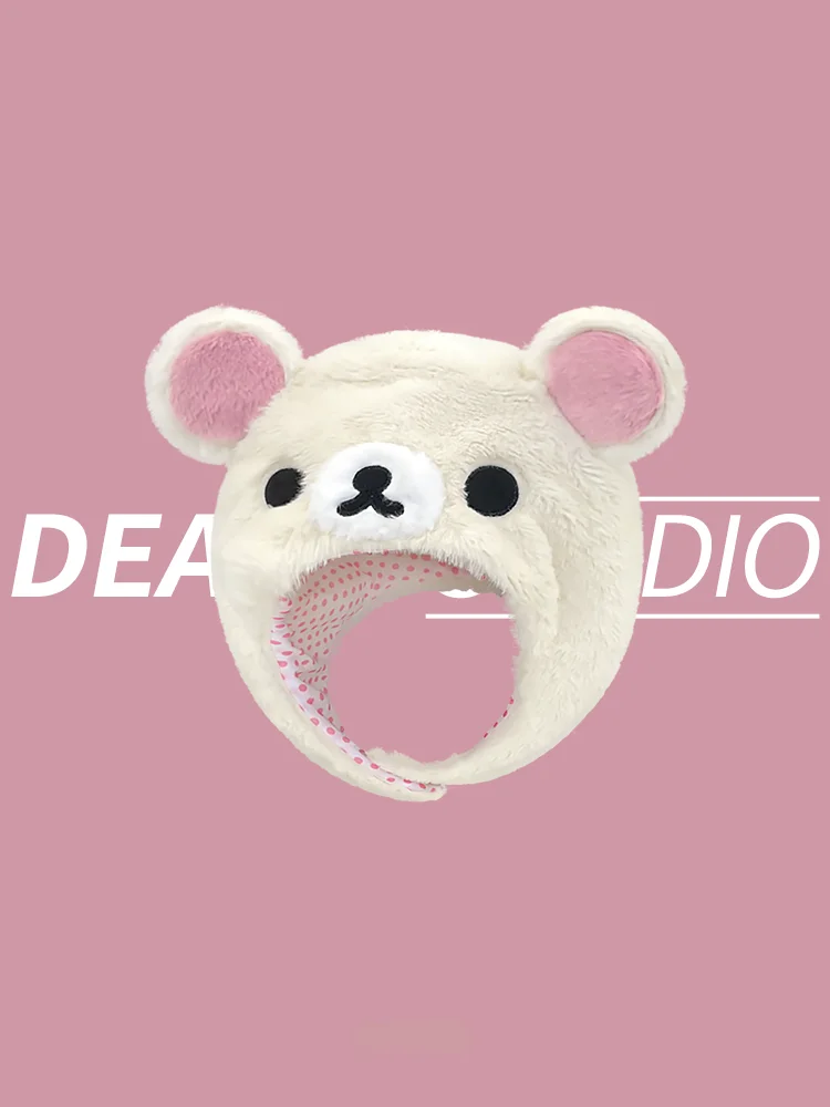 Simpatico orso orecchio Plu Calore da donna Confortevole rosa anti-freddo Design cartoon primavera autunno inverno berretto