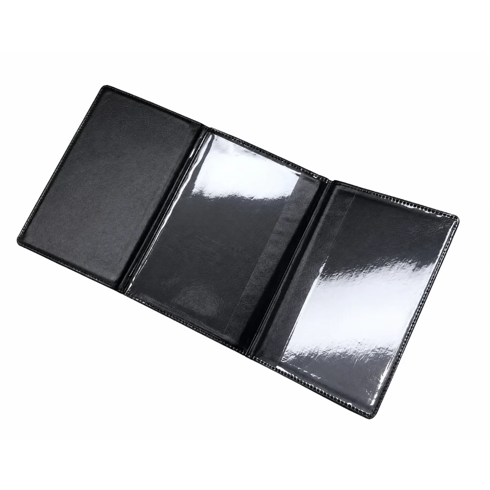 1/2-Pack Vehicle Registration & Insurance Card Holder - Transparent Plastic Document Sleeve for Car/Motorcycle Papers (Black)