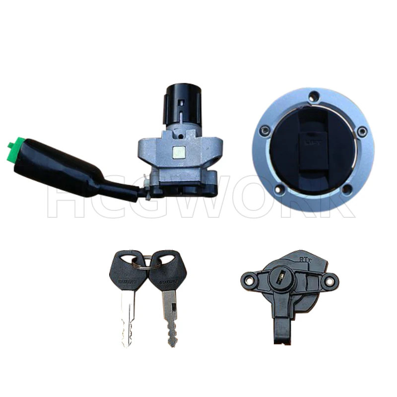 Motorcycle Accessories Door Lock Key Set Ignition Switch Cover Fuel Tank Gas Cover Cap Lock for Haojue Hj150-9 Hj150-9a Hj150-9c