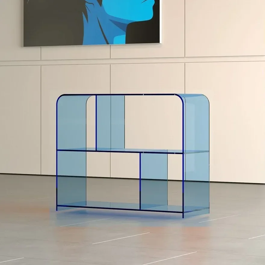Internet celebrity acrylic, bookshelf light luxury cosmetics, shelf living room sofa side cabinet