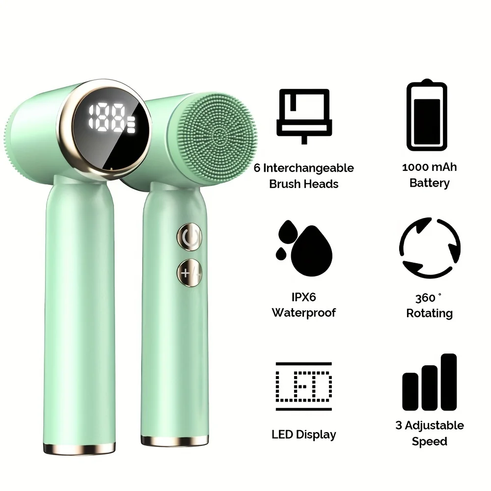 Rechargeable  Face Cleanser - 3 Speed Adjustment, Waterproof Silicone, Pore Cleaning - MZ-400
