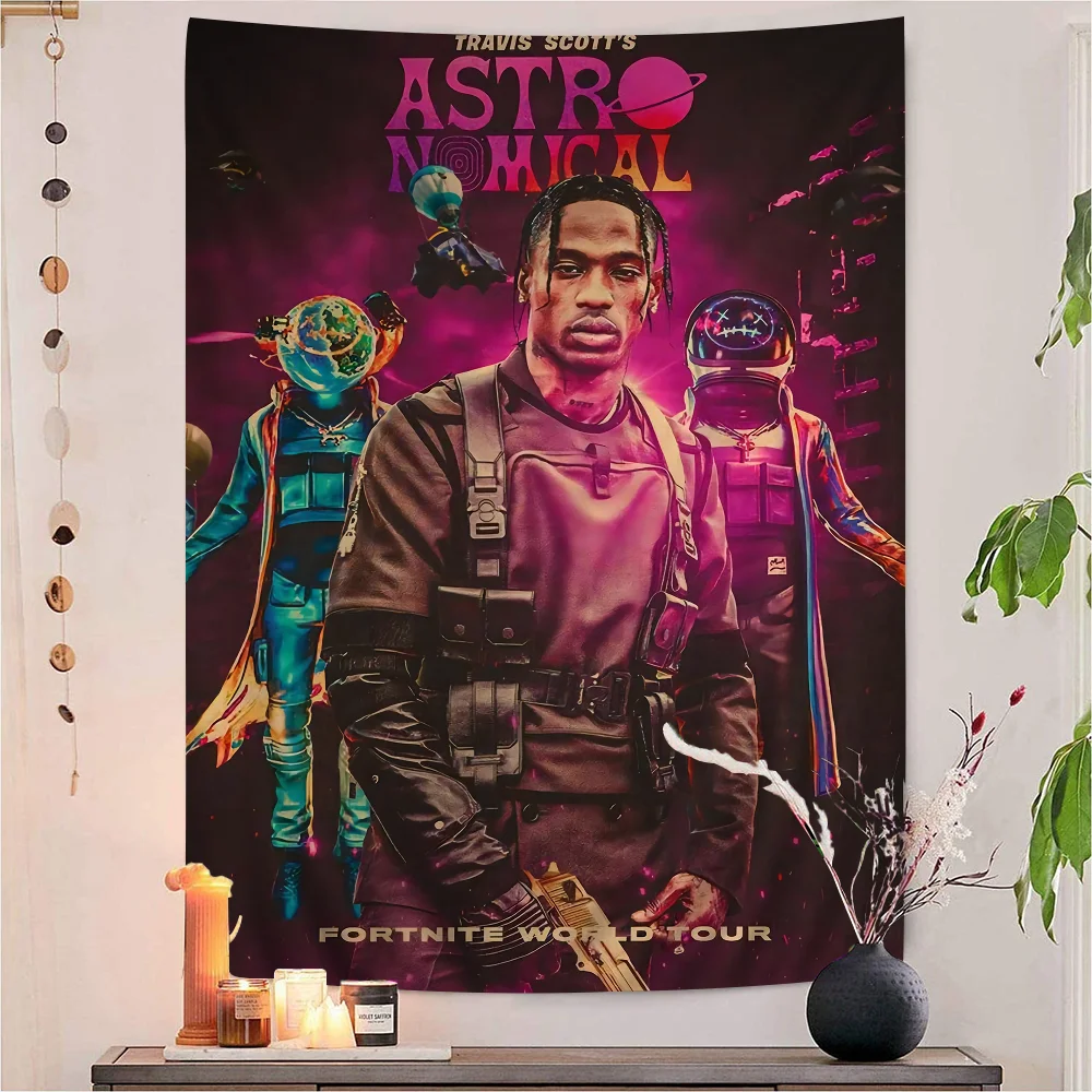 Travis Scott Astroworld Printed Large Wall Tapestry Cheap Hippie Wall Hanging Bohemian Wall Tapestries Mandala Home Decor