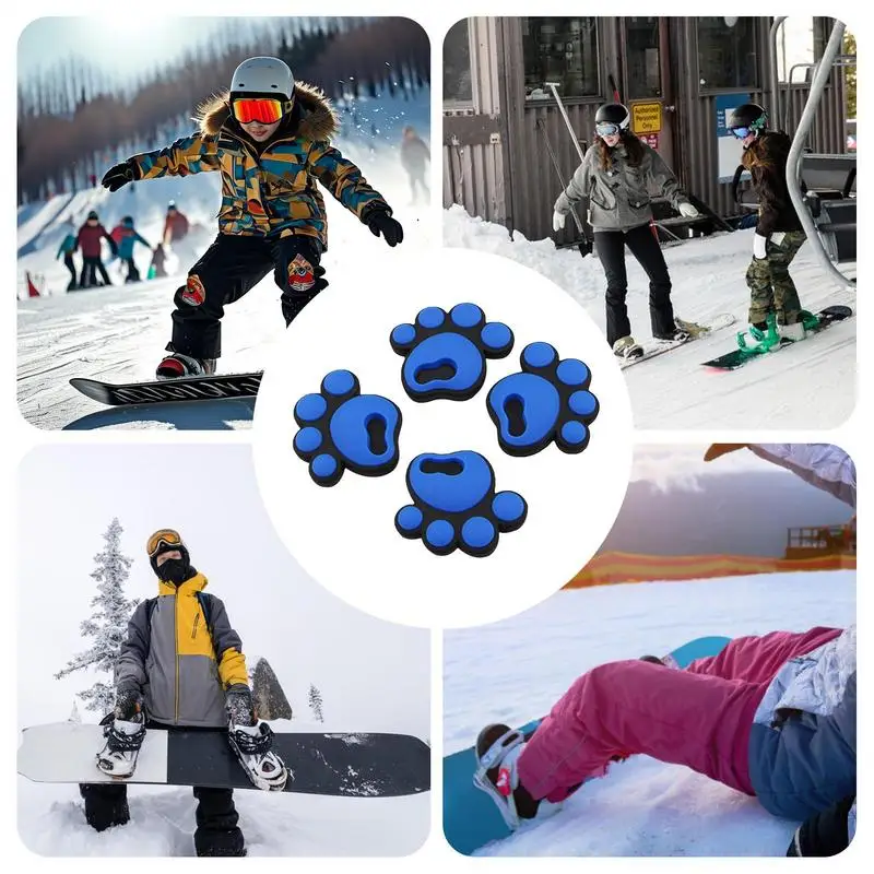 4Pcs Anti-skid Silicone Delicate Decorative Snowboard Anti-slip Pad Stomp Pad for Snowboard Daily for Women Men