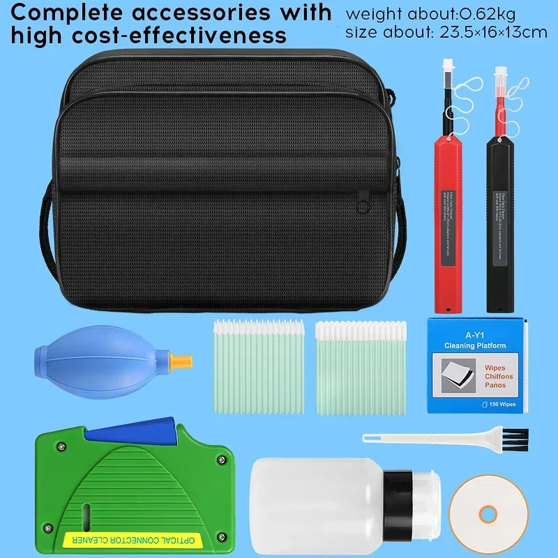 11PCS COMPTYCO Fiber Optic Cleaner Toolkit 550times Cleaner Box And 800 Times Cleaning Pen SC/FC/ST Alcohol Bottle Cotton Swab