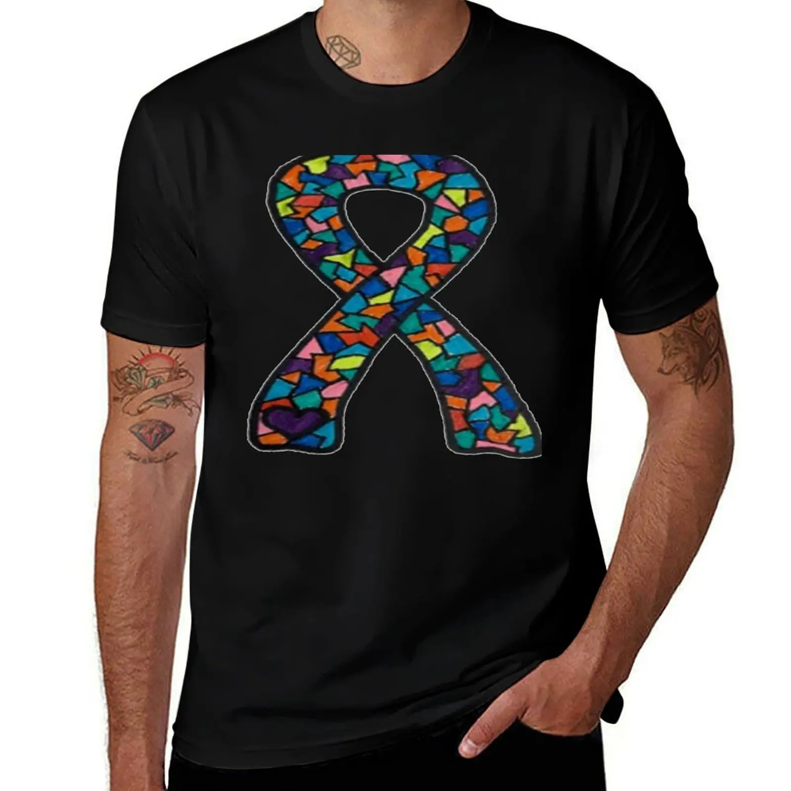 Dissociative Identity Disorder DID Multiple Personality Disorder MPD Awareness Ribbon (Hand Drawn) T-Shirt