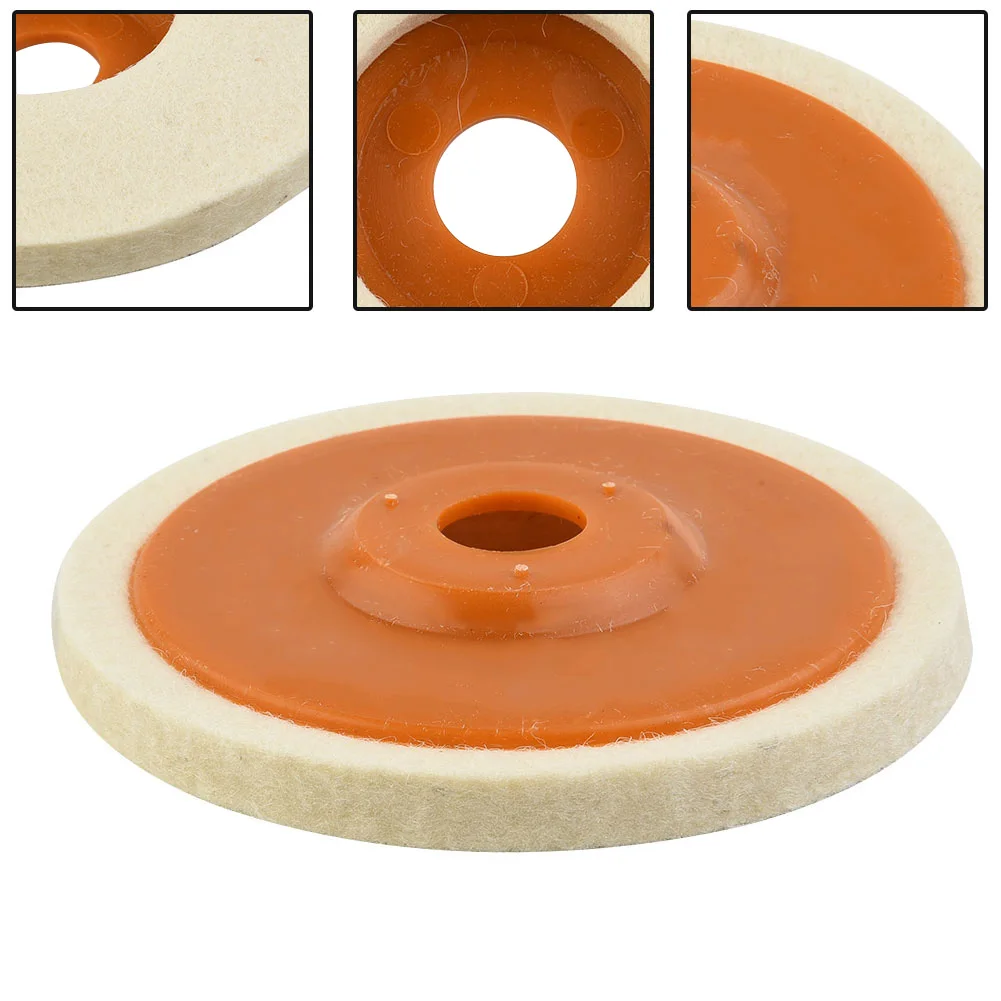 Imagem -06 - Wool Felt Polimento Almofada de Moagem Rebarbadora Polindo Rodas para Metal Mármore Vidro Cerâmica 100 125 mm