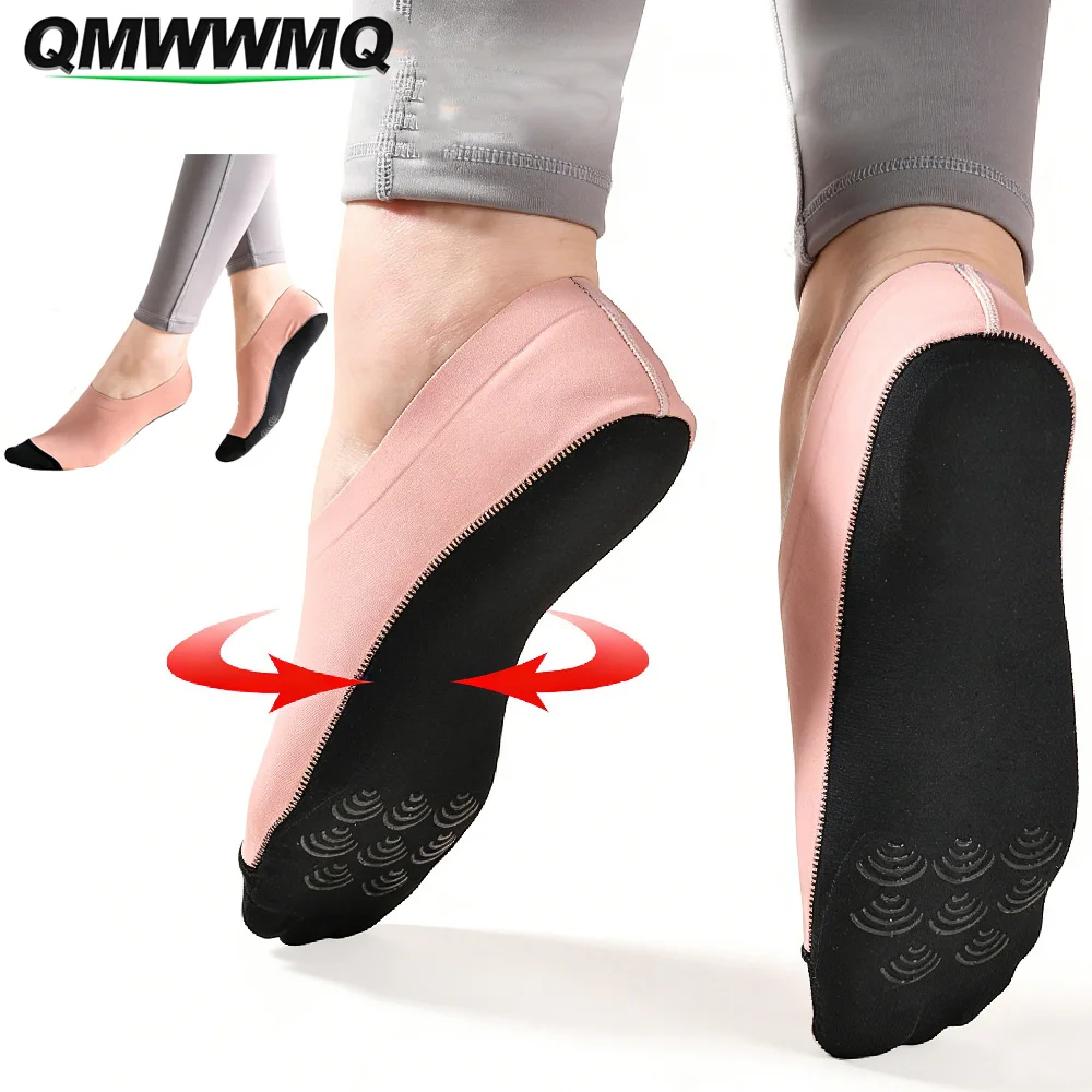 1Pair Women's Non Slip Grip Yoga Socks, Anti-Slip Pilates Socks, Comfortable Socks for Ballet, Dance, Body Plasticity, Home Wear