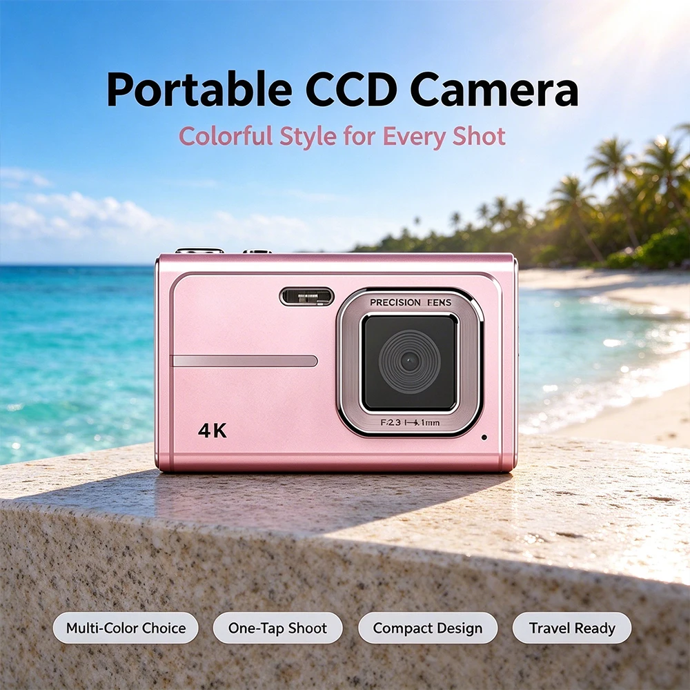 Compact CCD Digital Camera Portable Point and Shoot Camera AF Auto Focus For Daily Life Photography