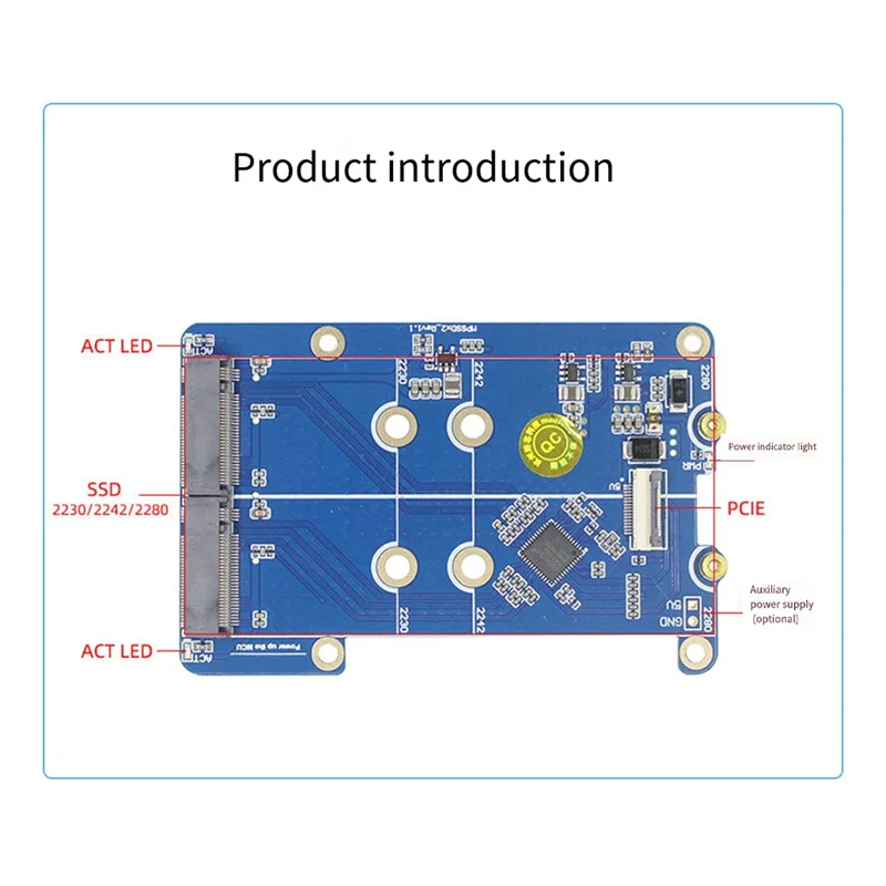 A29F-For Raspberry Pi 5 PCIE إلى M.2 Dual NVME SSD لوح مهايئ MPS2280D دعم 2280/2242/2230 SSD #5