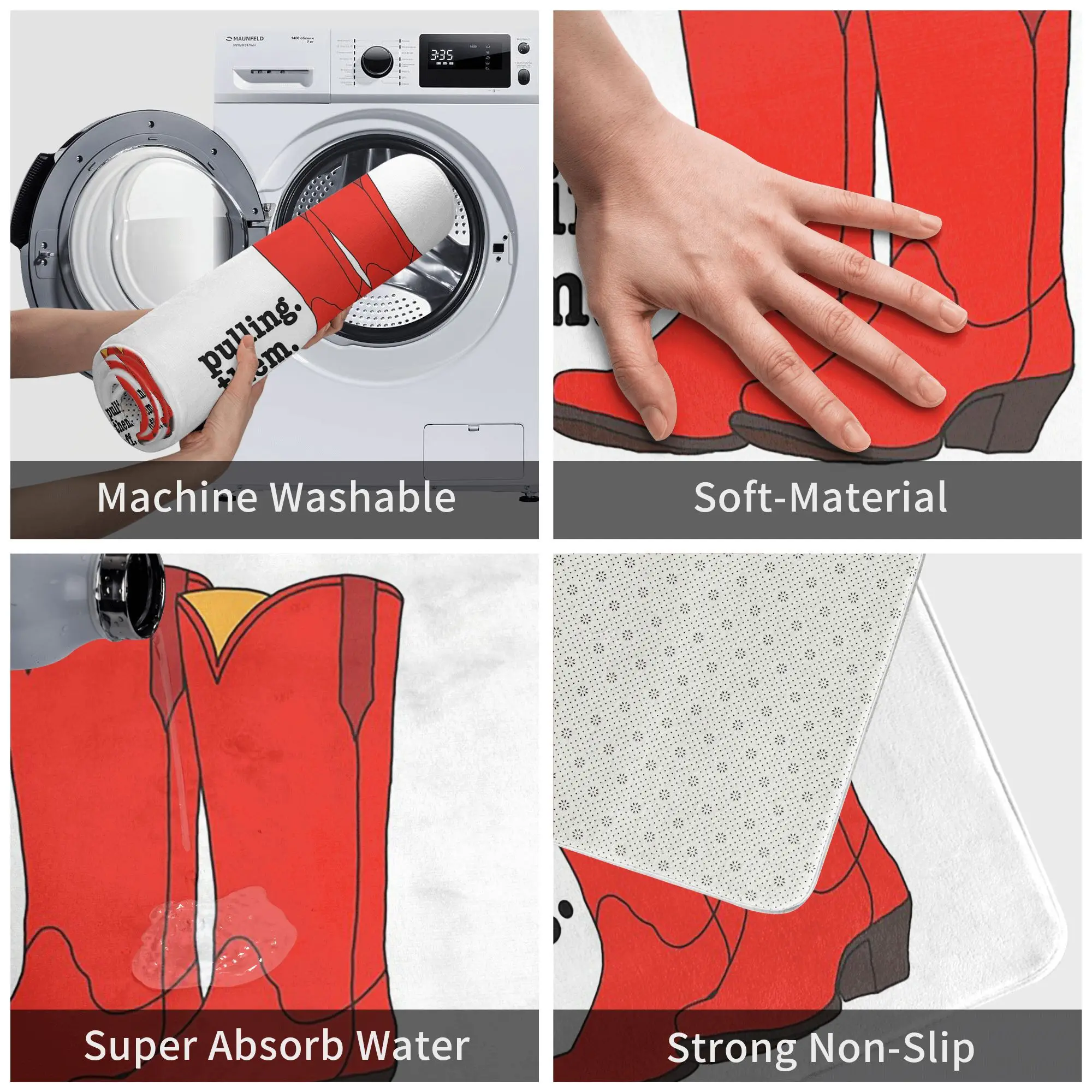 أحذية رعاة البقر تيد من How I Met Your Mother غير قابلة للانزلاق ممسحة أرضية سجادة لمدخل المطبخ وغرفة النوم المنزلية وسادة القدم