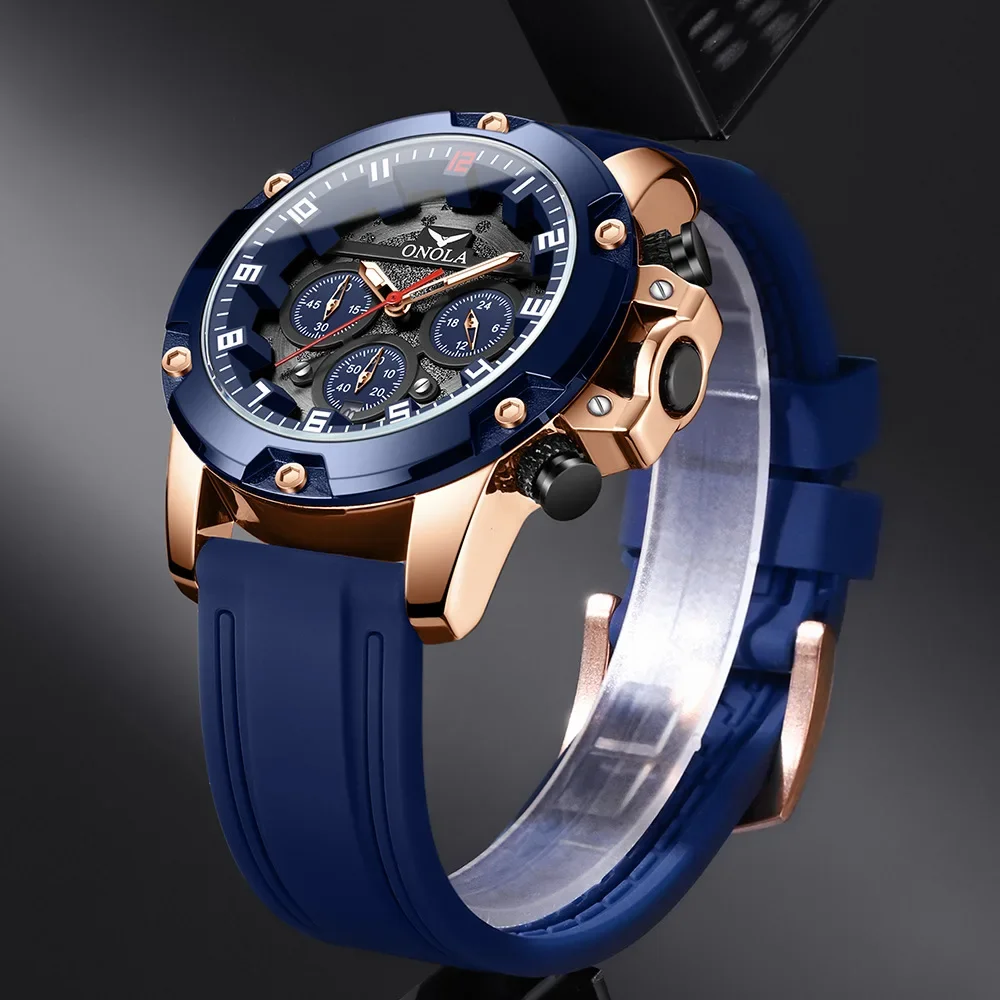 Montre-bracelet de sport à quartz pour homme, chronographe de mouvement, horloge à main militaire avec zones Shoes, cadeau masculin, 2025