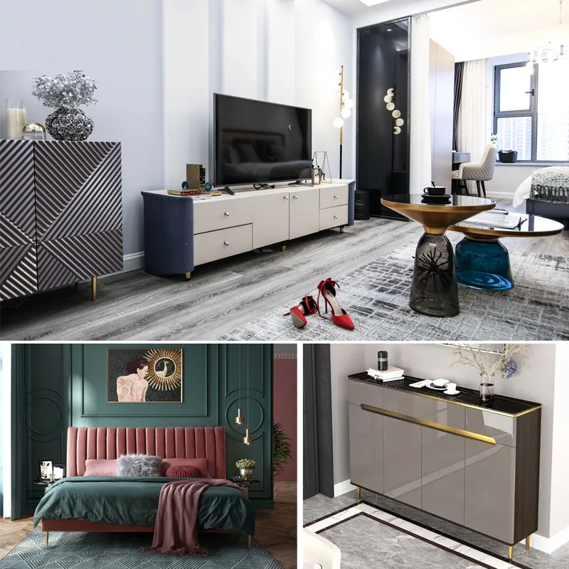 Pied conique en laiton pour canapé-lit et meuble, 2 pièces