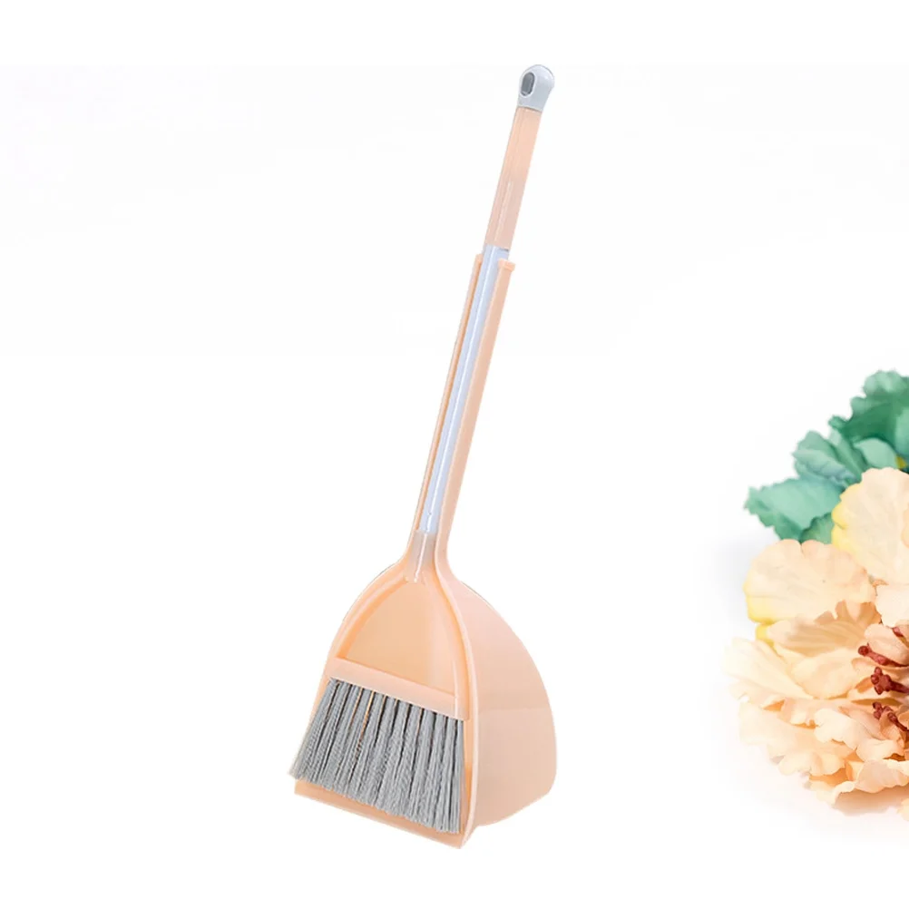 子供用ほうきモップセット ミニ掃除道具 オレンジ 耐久性のあるプラスチック ロールプレイ 屋内 屋外使用 3歳以上